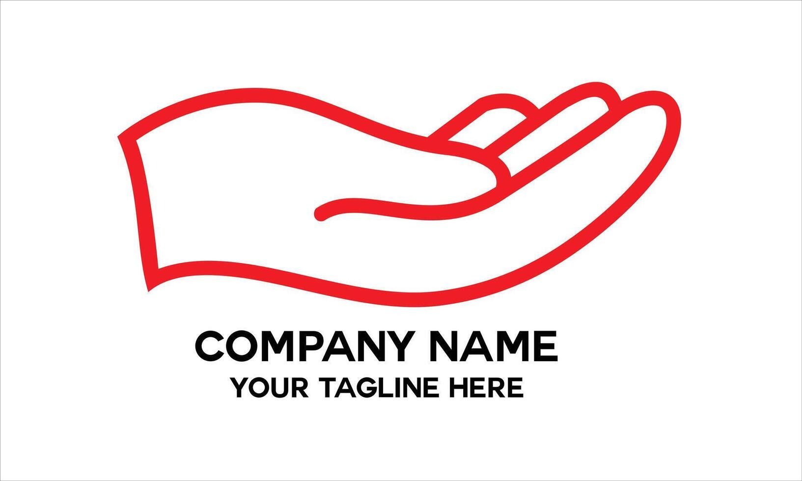 simple outline hand symbol logo vector