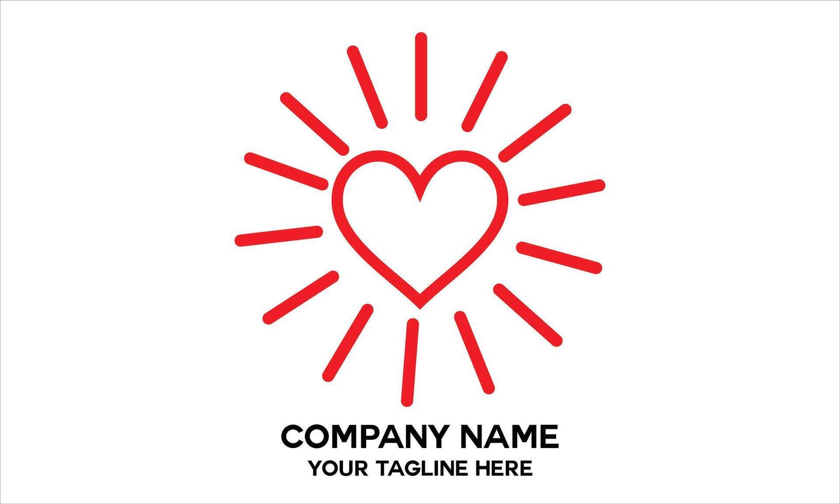 shining love outline logo vector