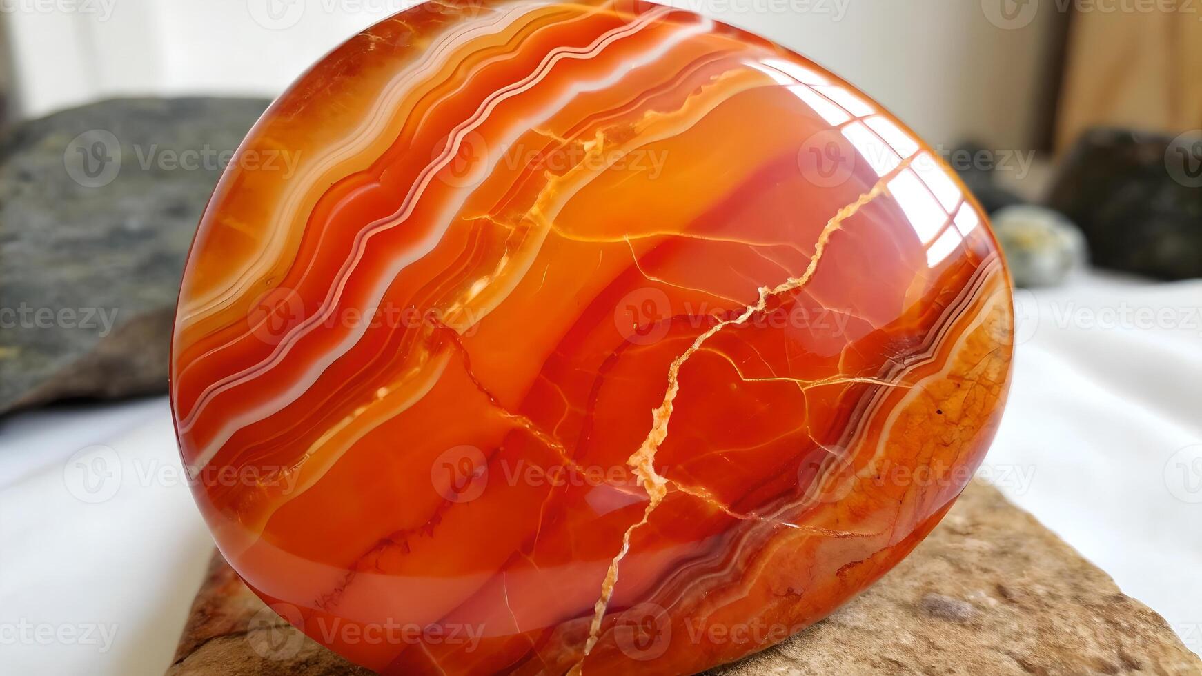 Gorgeous Agate Stone Vibrant Colors Displayed on Rock Base for Nature Enthusiasts and Collectors agate photo