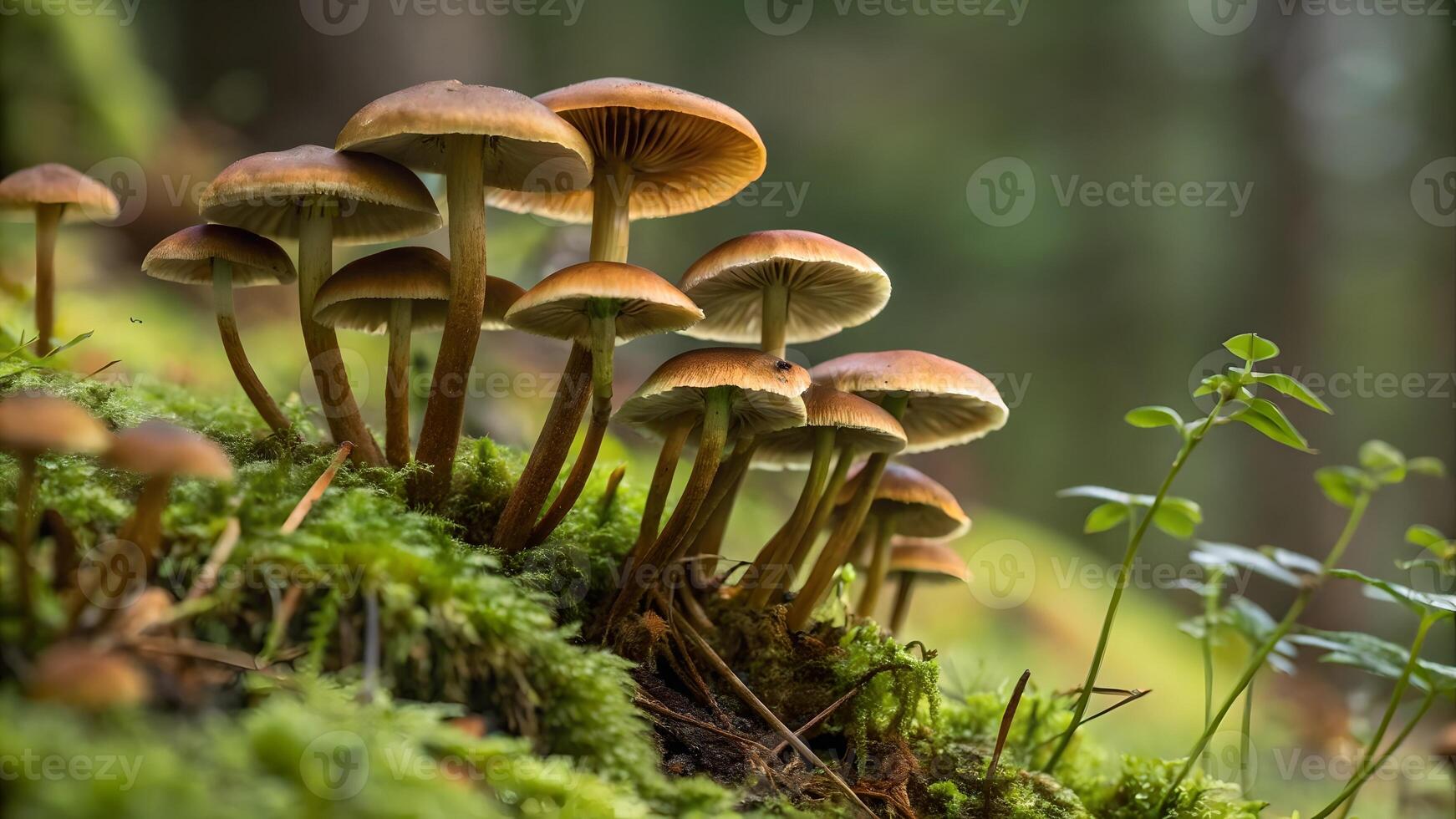 Mushroom cluster in vibrant forest setting for nature enthusiasts and photographers exploring the beauty of woodland ecosystems with stunning close-up details forest photo