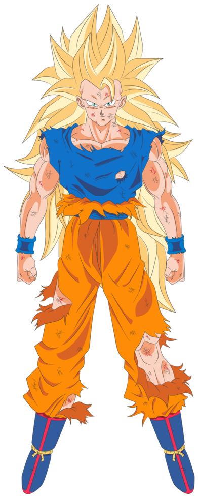 Goku Super Saiyan 3 Battle Damaged png