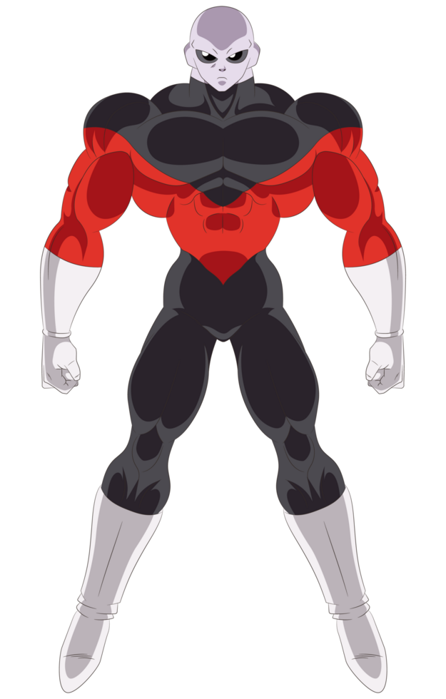 Jiren Muscular anime character with a red and black suit png