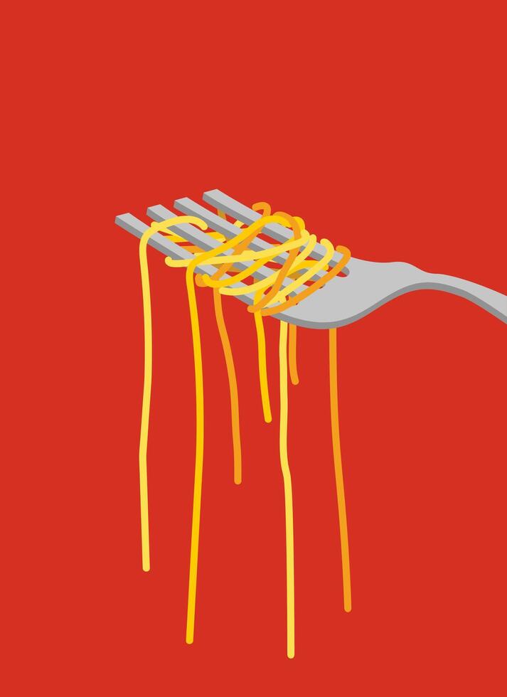 Global Cuisine Spaghetti Dish Illustration vector