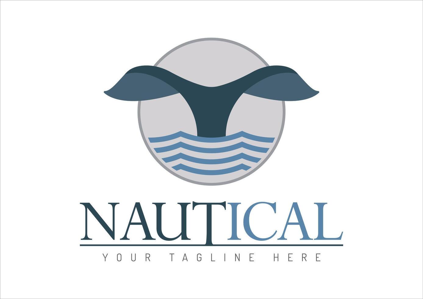 Whale Tail nautical marine logo templates design vector