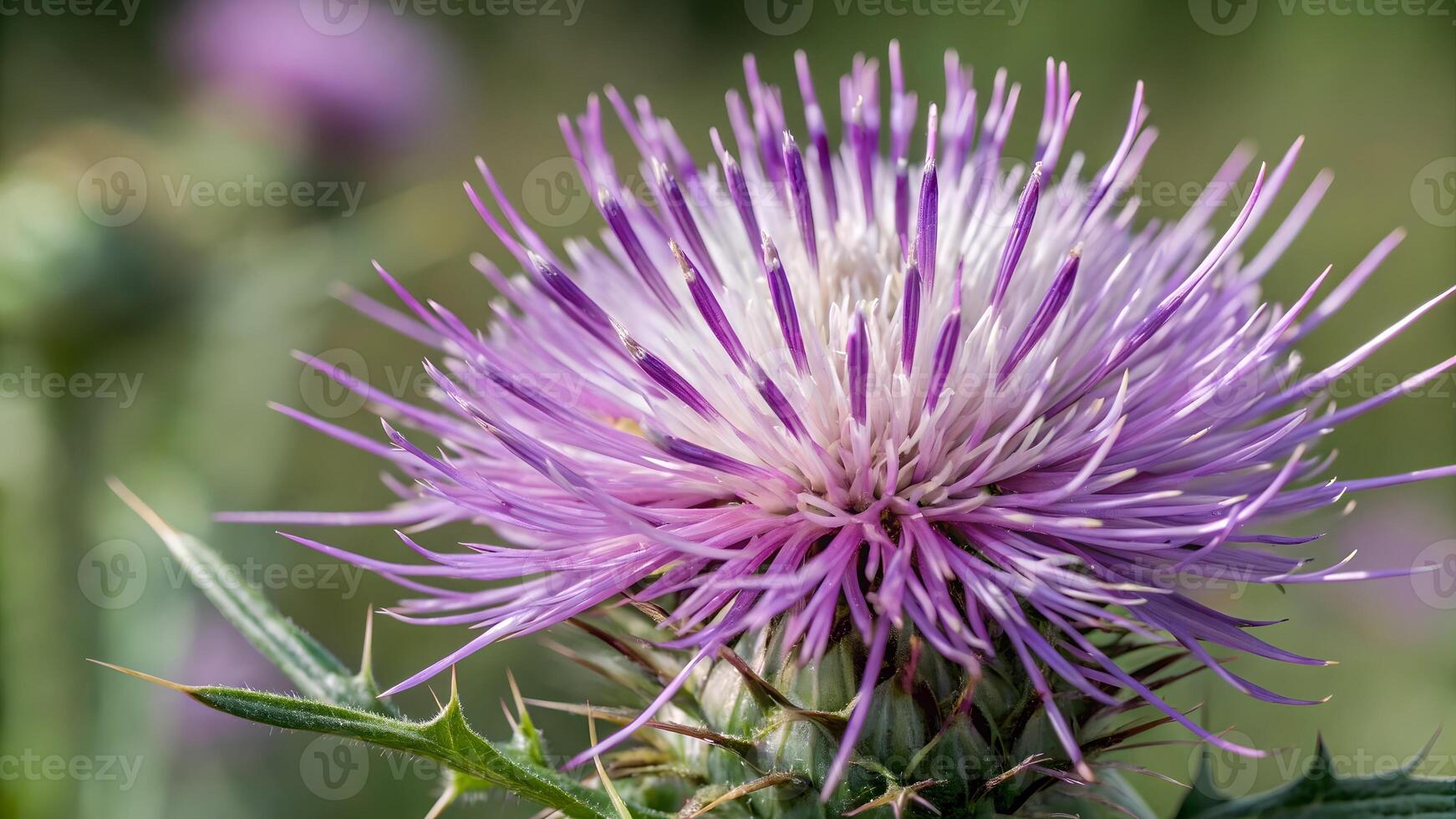 Purple Thistle Flower Vibrant Close-Up in Natural Garden for Nature Enthusiasts and Botanical Researchers Discovering the Beauty of Wildflowers in Their Habitat flower photo