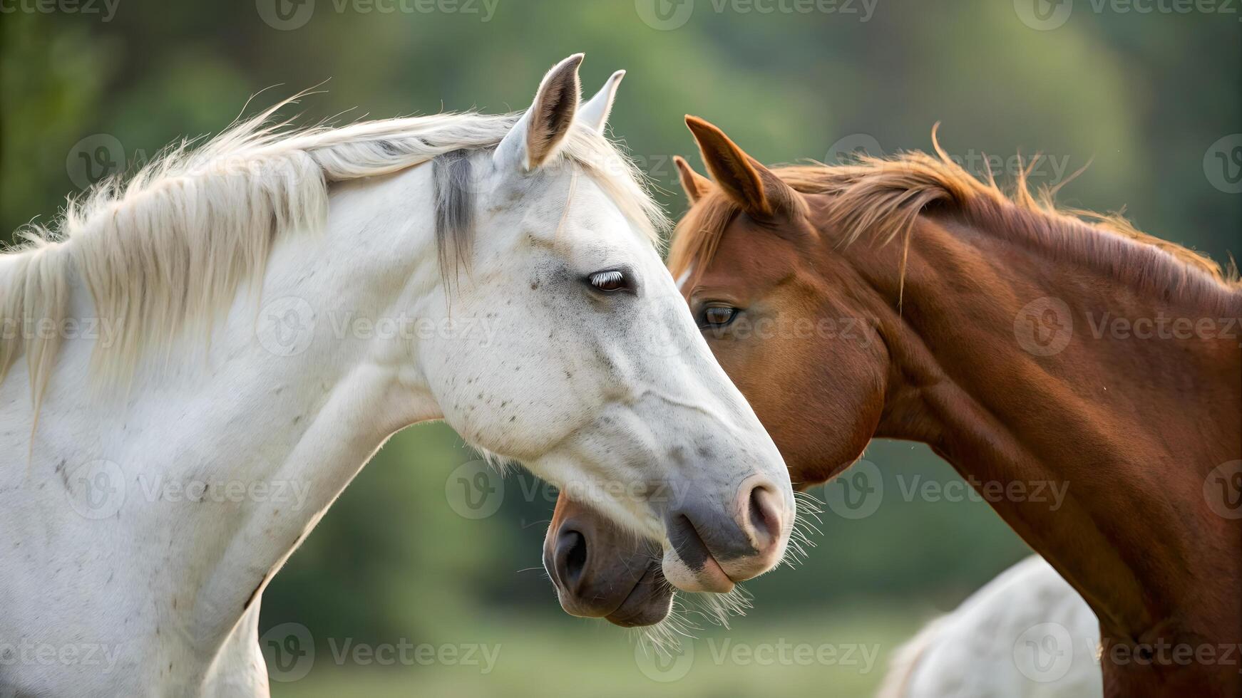 Gentle Giants Nuzzling in Peaceful Pasture photo