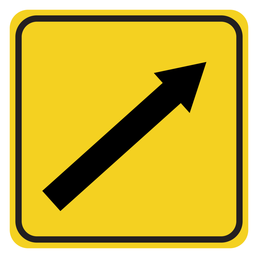 a yellow sign with an arrow pointing up png
