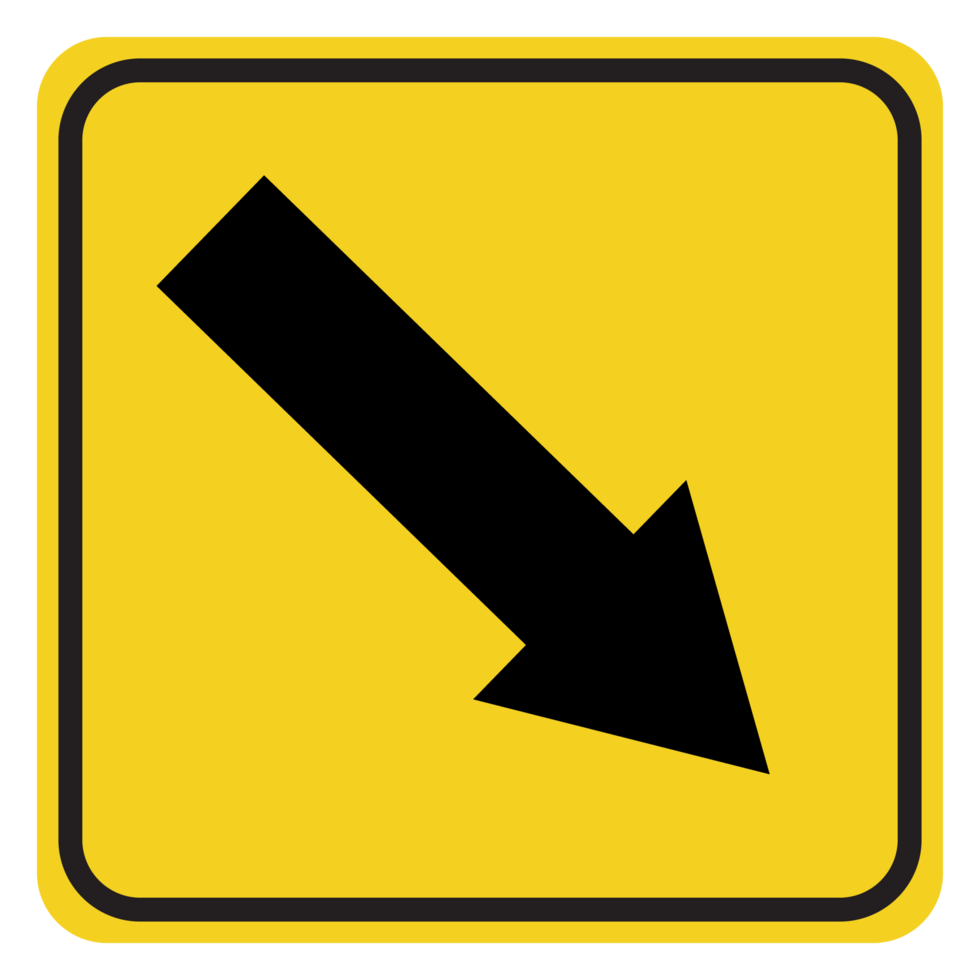 Down arrow sign with an arrow pointing down png