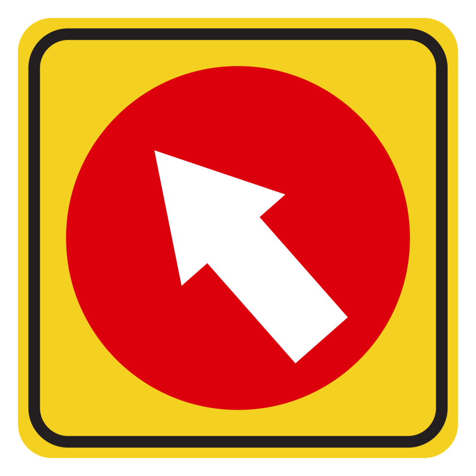 a red and yellow sign with an arrow pointing up png