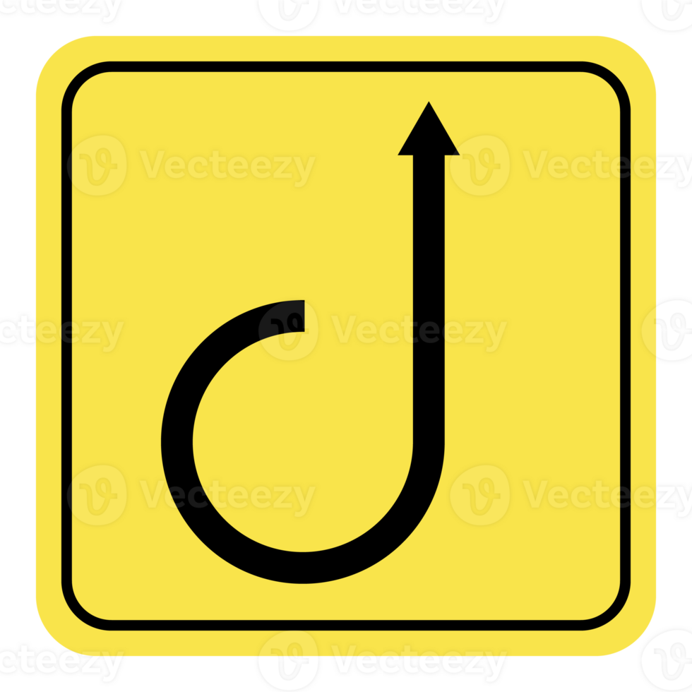 a yellow sign with an arrow pointing down png