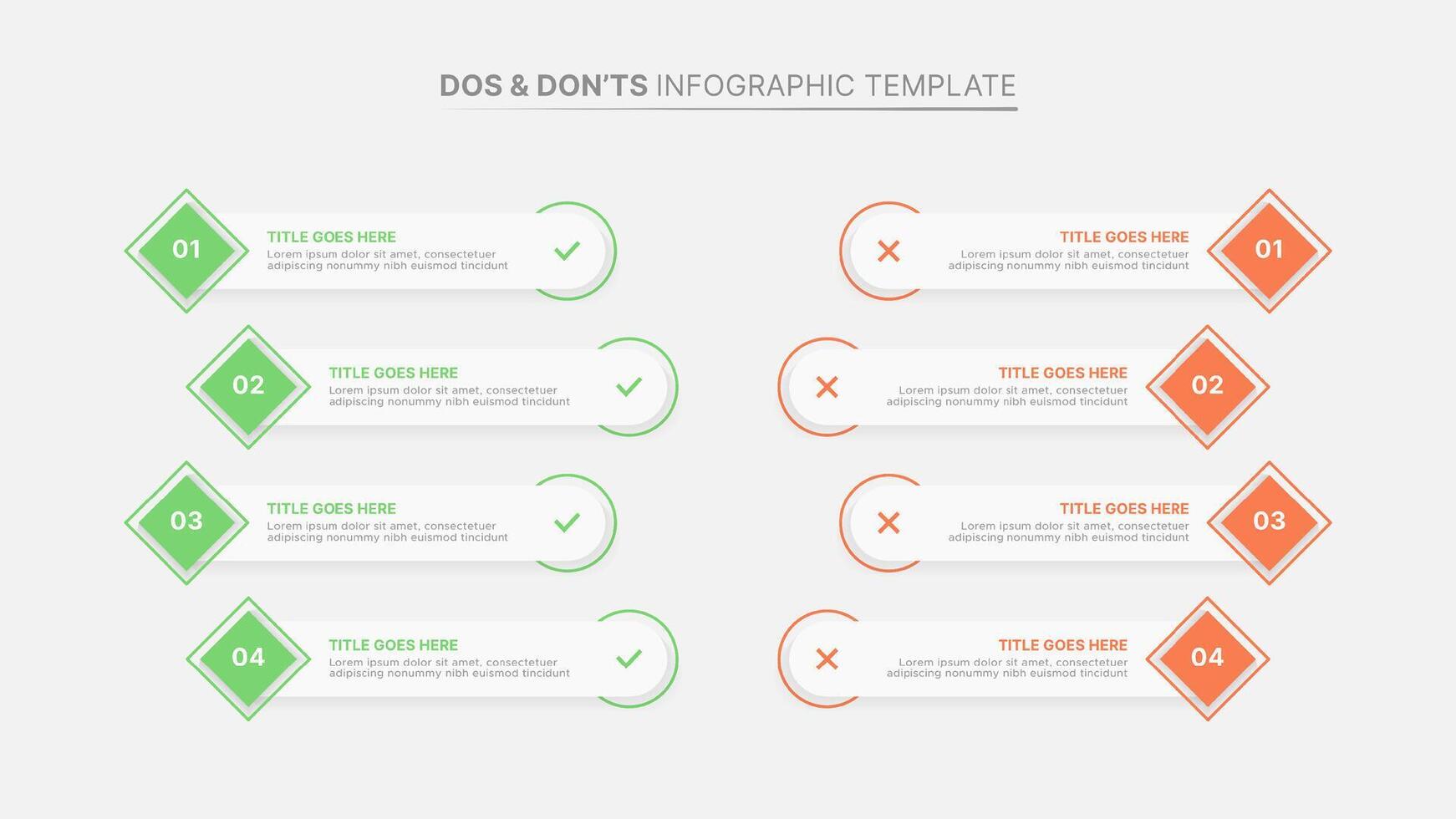 Dos and Donts Comparison Modern Infographic Template Design vector