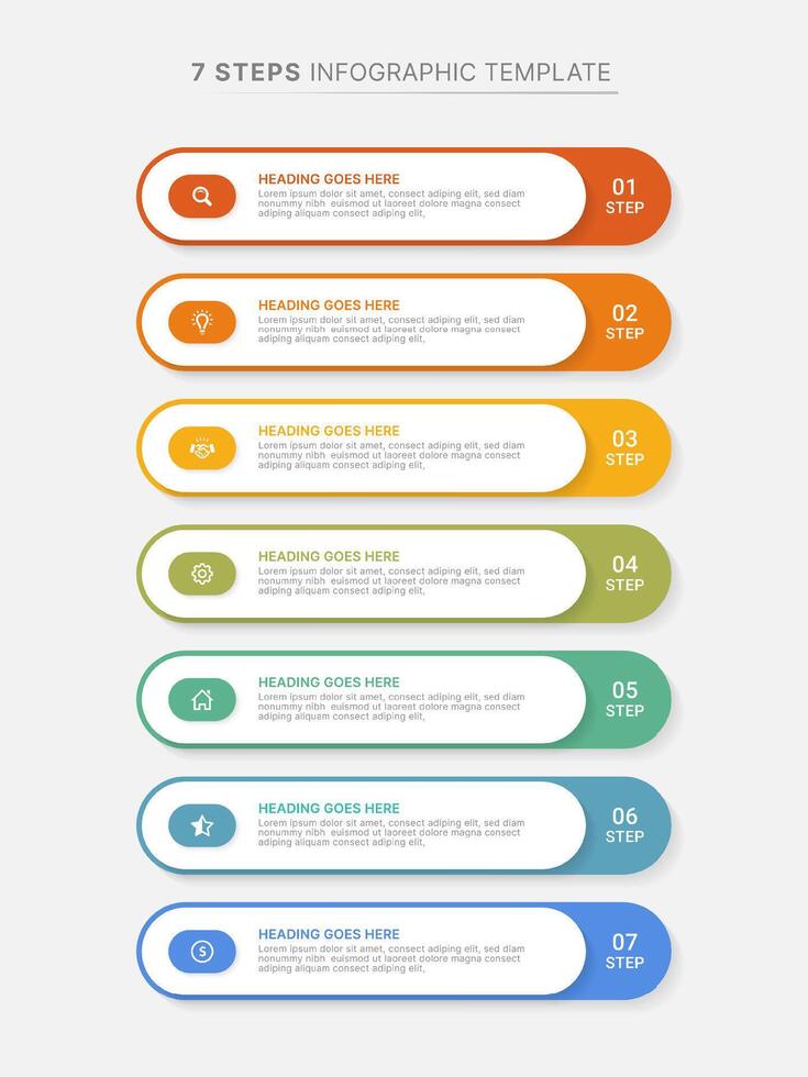 Infographic Design Template with 7 Data Points vector