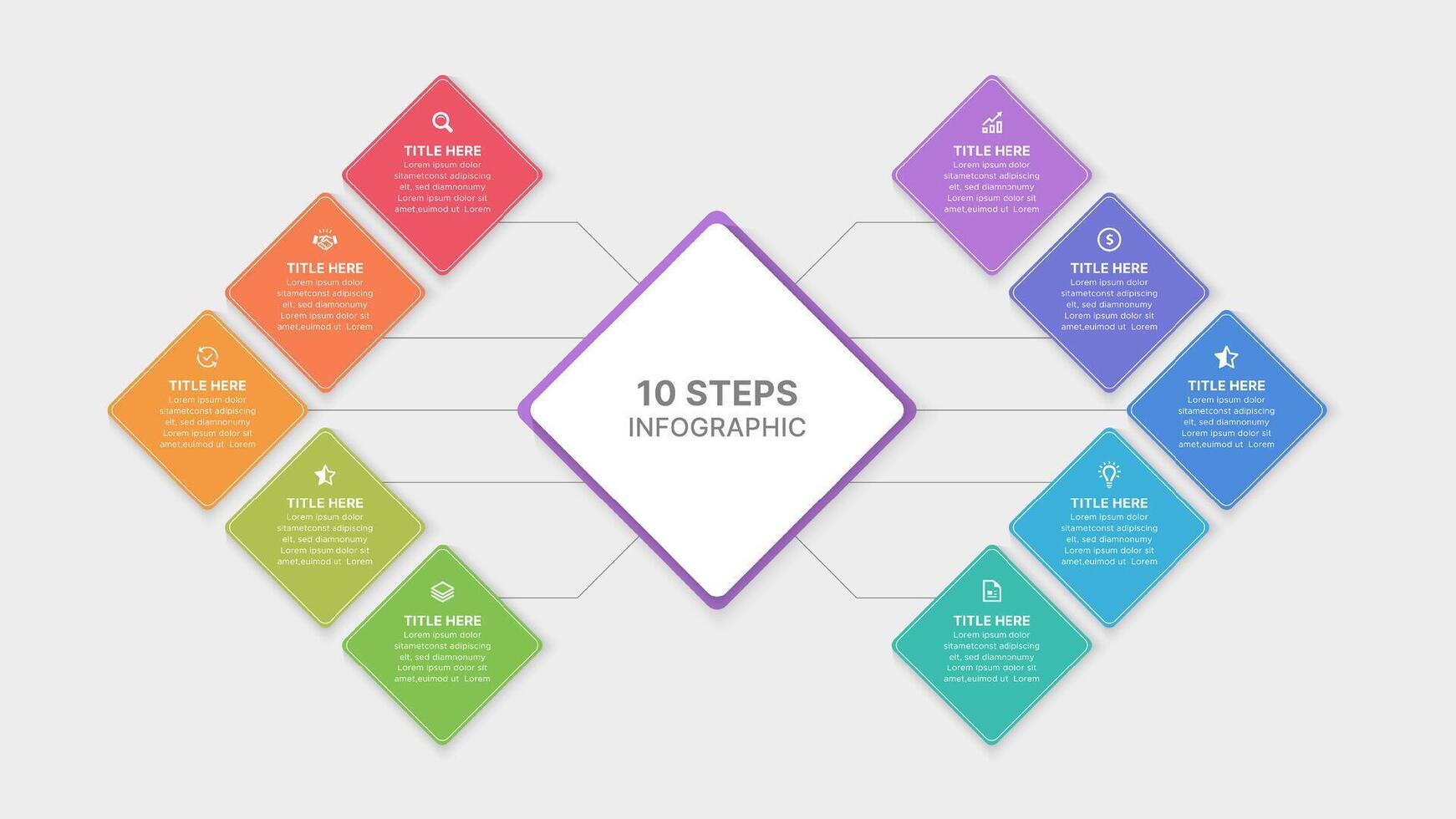 Modern Business Infographic Template Design with 10 Options vector