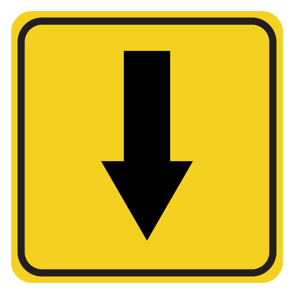 sign with an arrow pointing down png