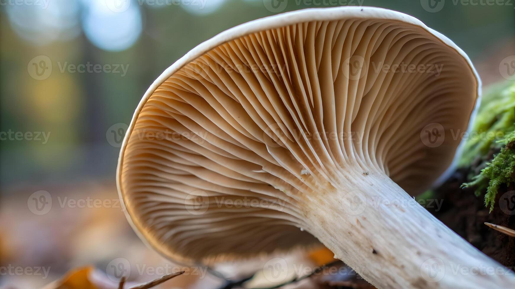 Mushroom with intricate gills in forest setting for nature enthusiasts and photographers exploring biodiversity mushroom photo