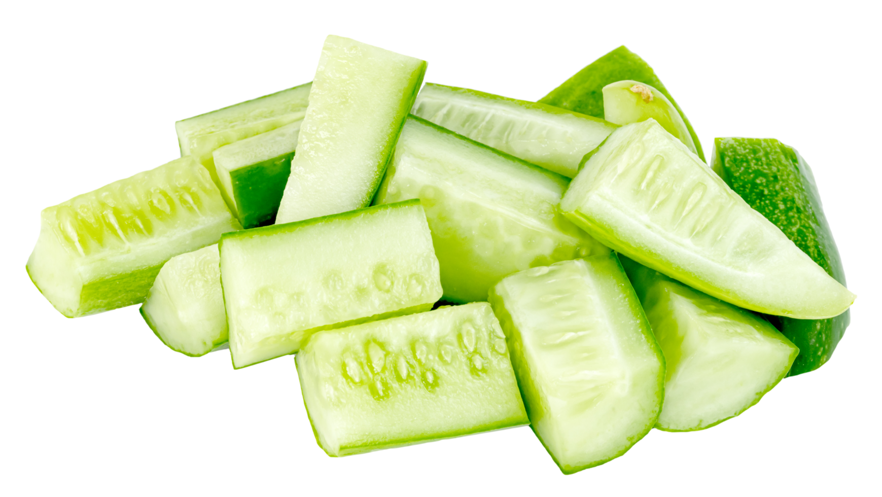 chopped cucumber isolated. png