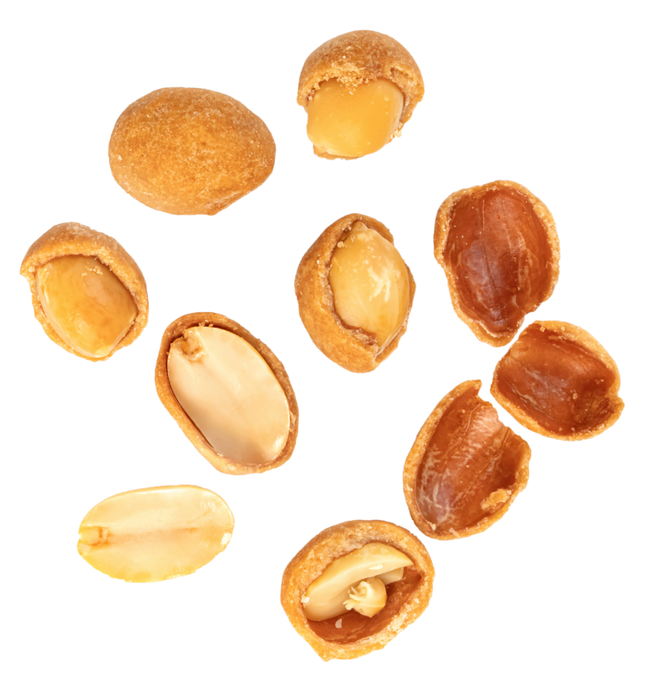 peanuts coconut cream coated isolated, Top view png
