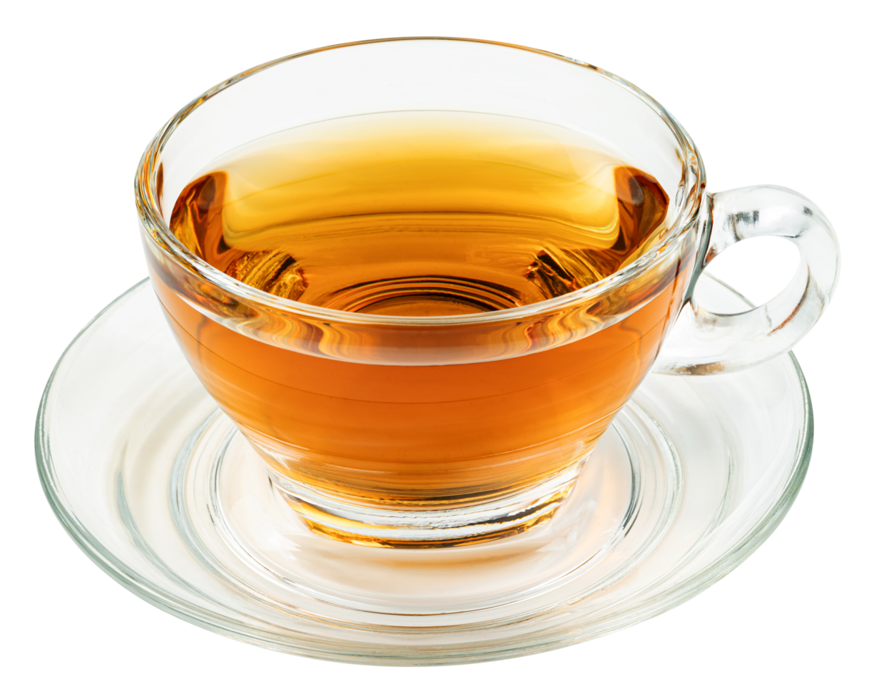 Transparent cup of tea isolated. png