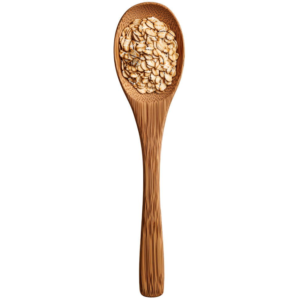 a spoon with oats on a transparent background png