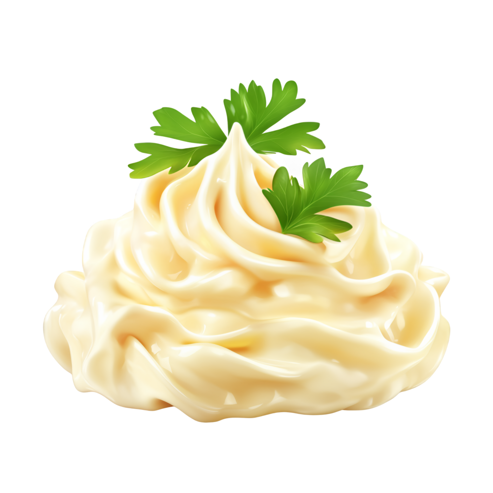 cheese sauce with parsley on a transparent background png