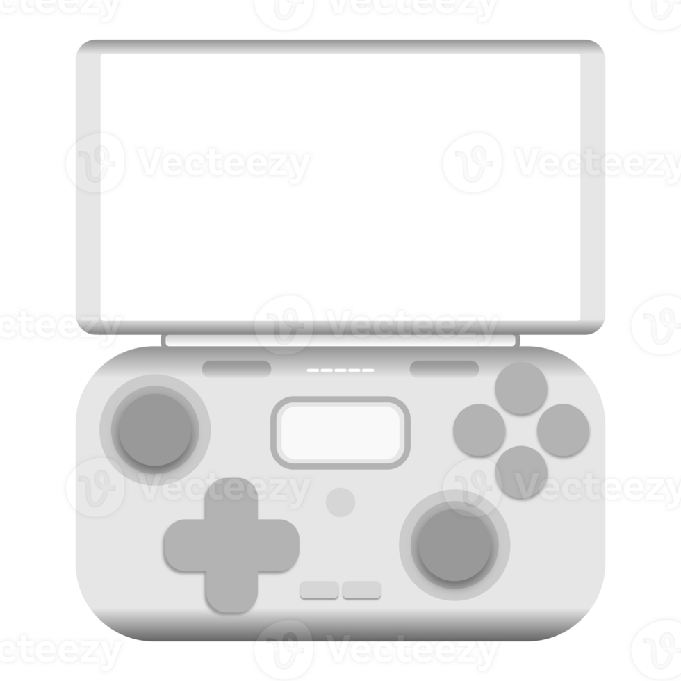 A white game console with a screen png