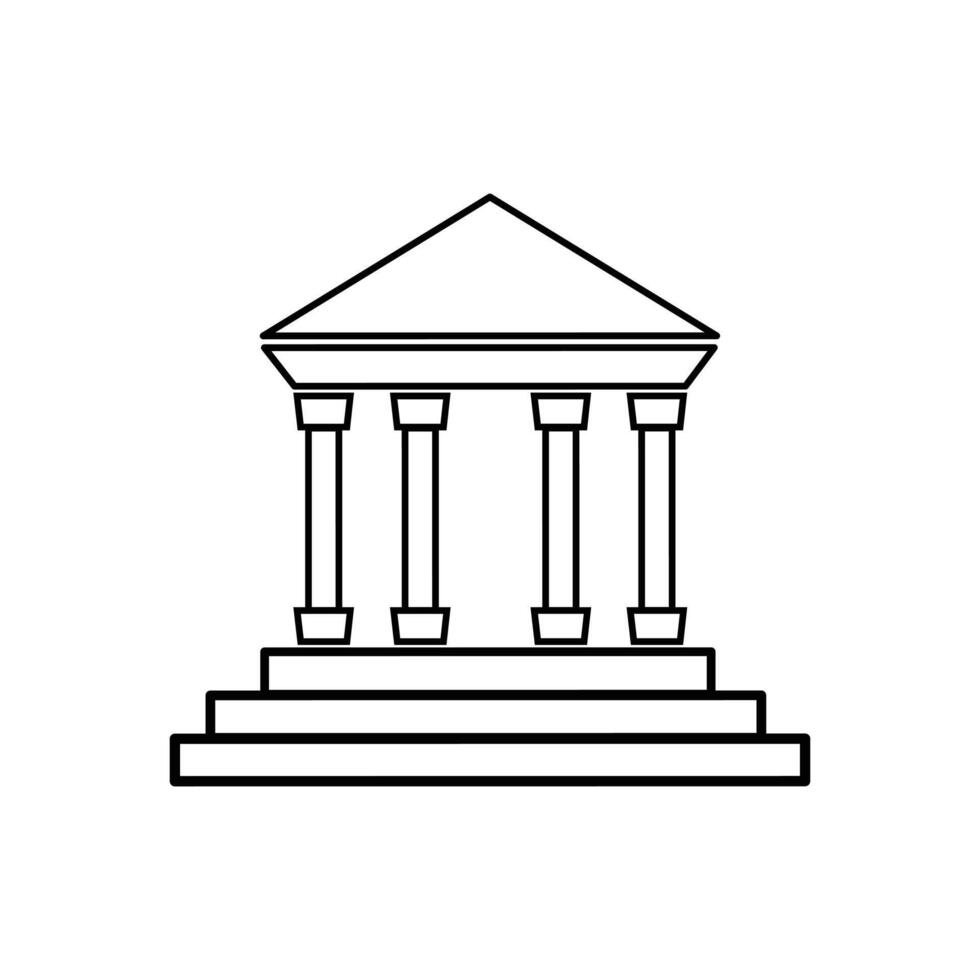 Flat icon of a classical building symbolizing government or historical institution. Banking Icon Design. Building icon vector