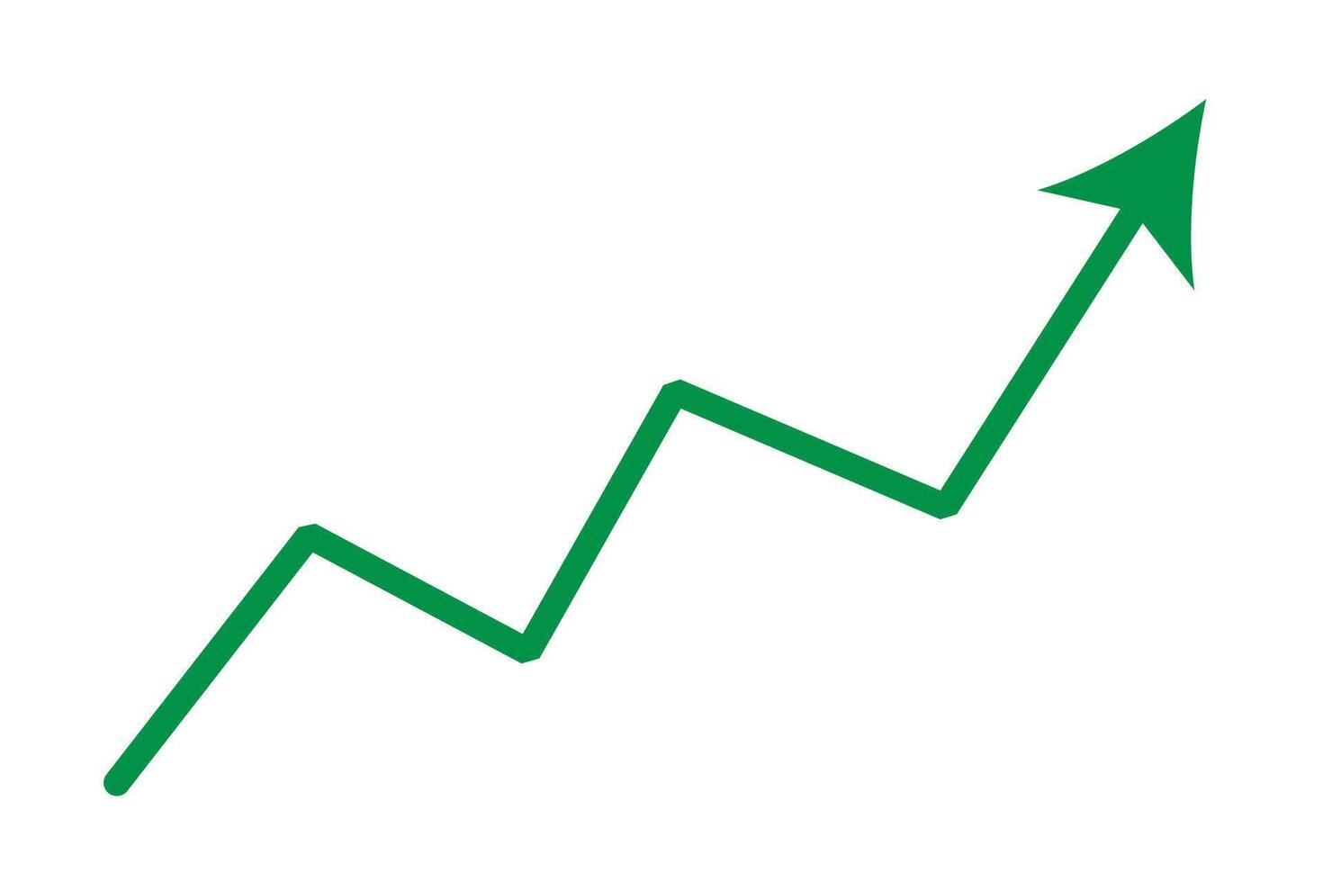 green arrow pointing up grow business financial profit graph vector
