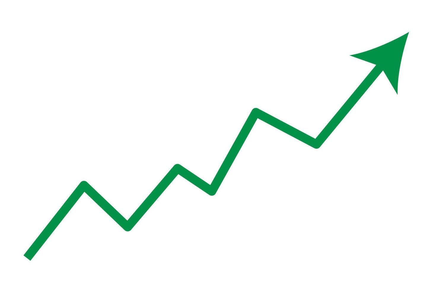 Growing business green arrow with bar chart, Profit arow. Business concept, growing chart. symbol icon with arrow moving up. vector