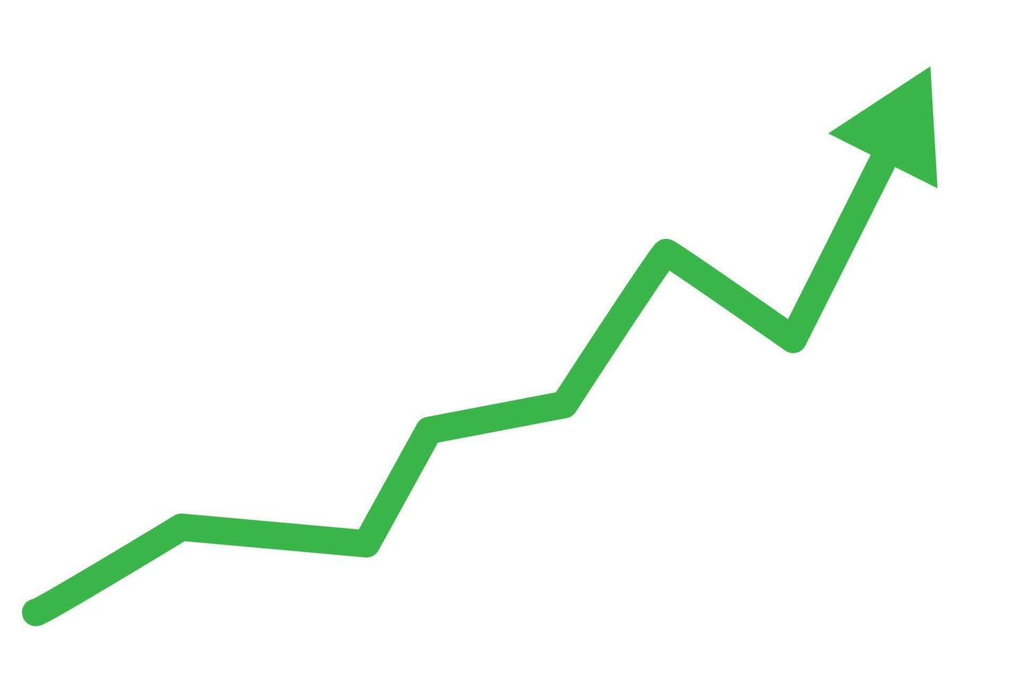 Growing business green arrow with bar chart, Profit arow. Business concept, growing chart. Concept of sales symbol icon with arrow moving up. vector