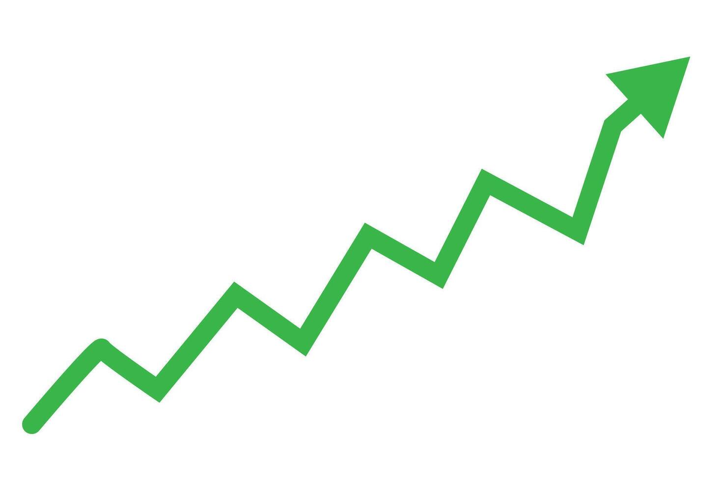 sign with green arrow. green arrow graph going up. Growth graph with green arrow up. vector