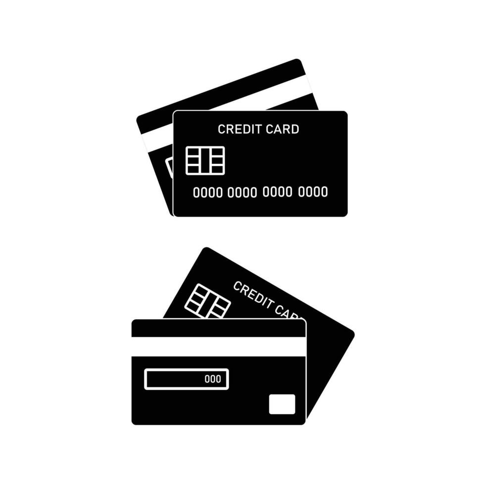 Silhouette card symnbol icon in in white background different style. vector