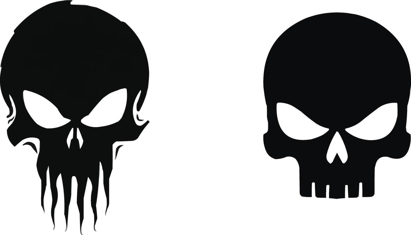 two skulls with different designs on them vector