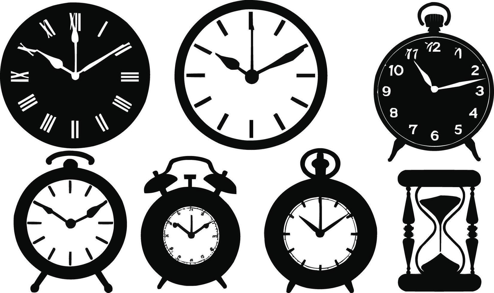 clock icon set - illustration vector