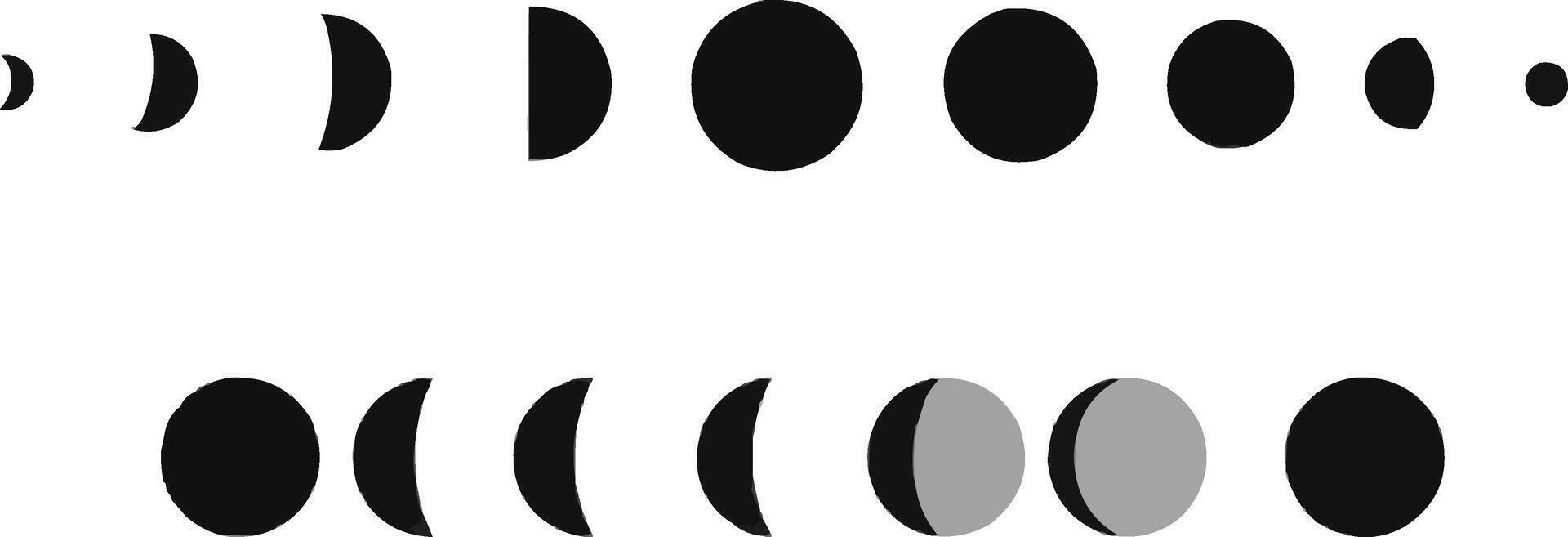 moon phases , black moon icon, vector