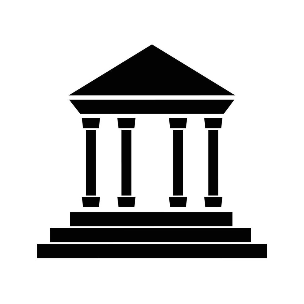 Bank building, Museum building sign, university icon on white background. museum, university icon. vector