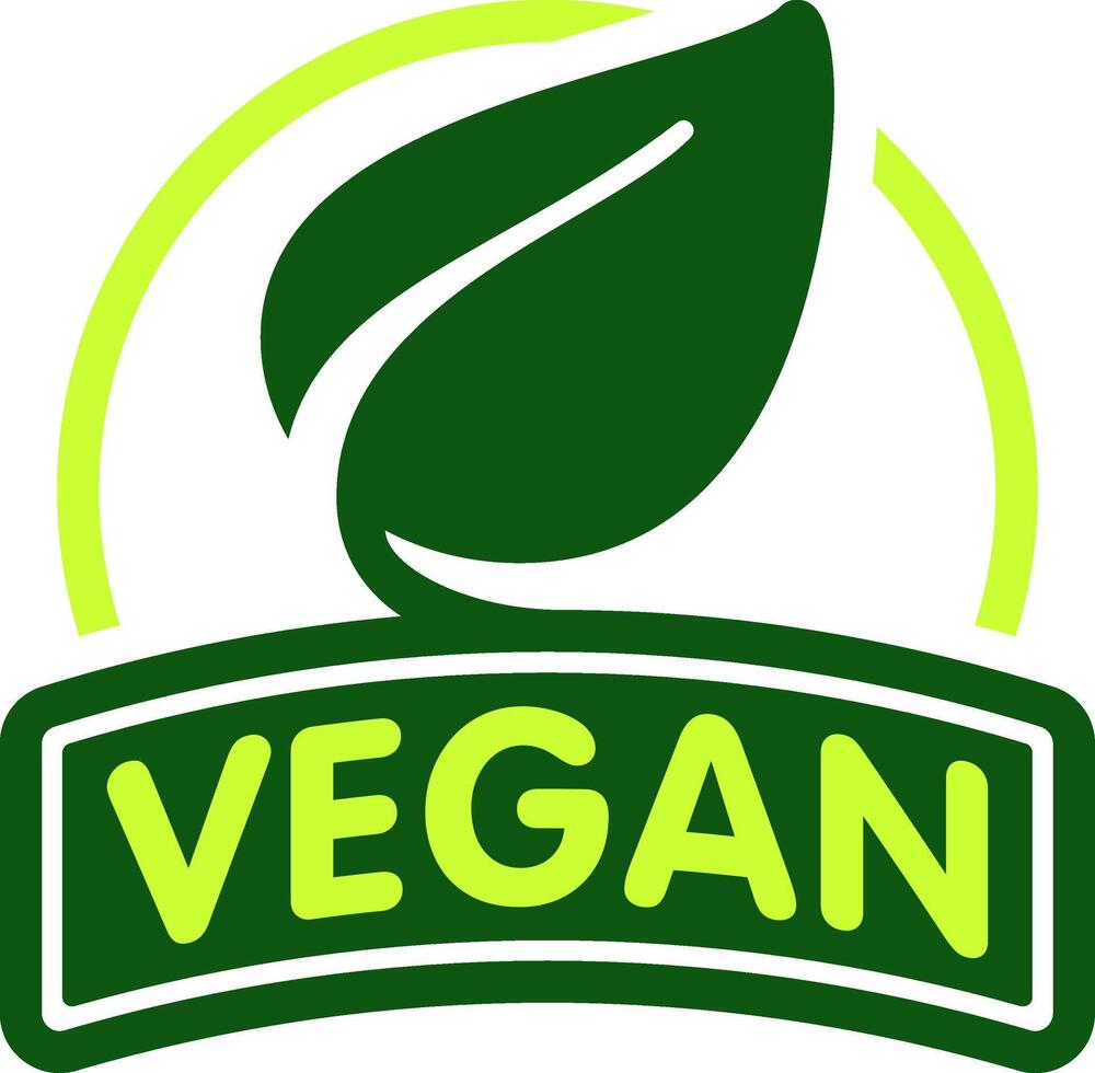 Badge Logo Of Vegan Food Leaf Icon vector