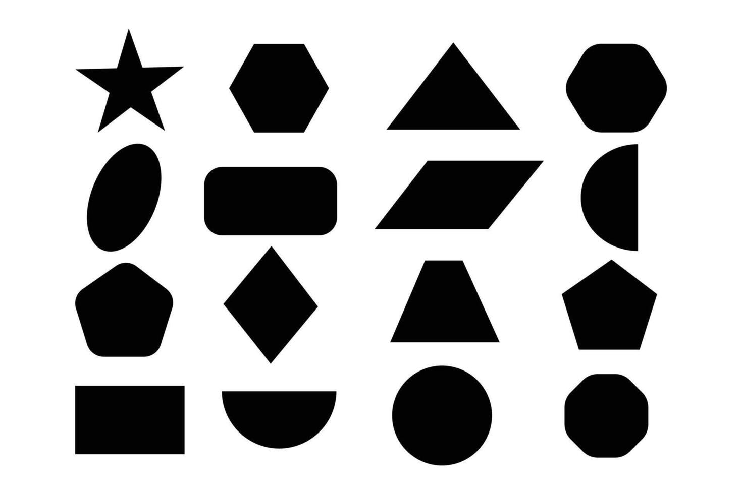 Geometric shapes set. Abstract basic shapes collection. Geometric formal shape. vector