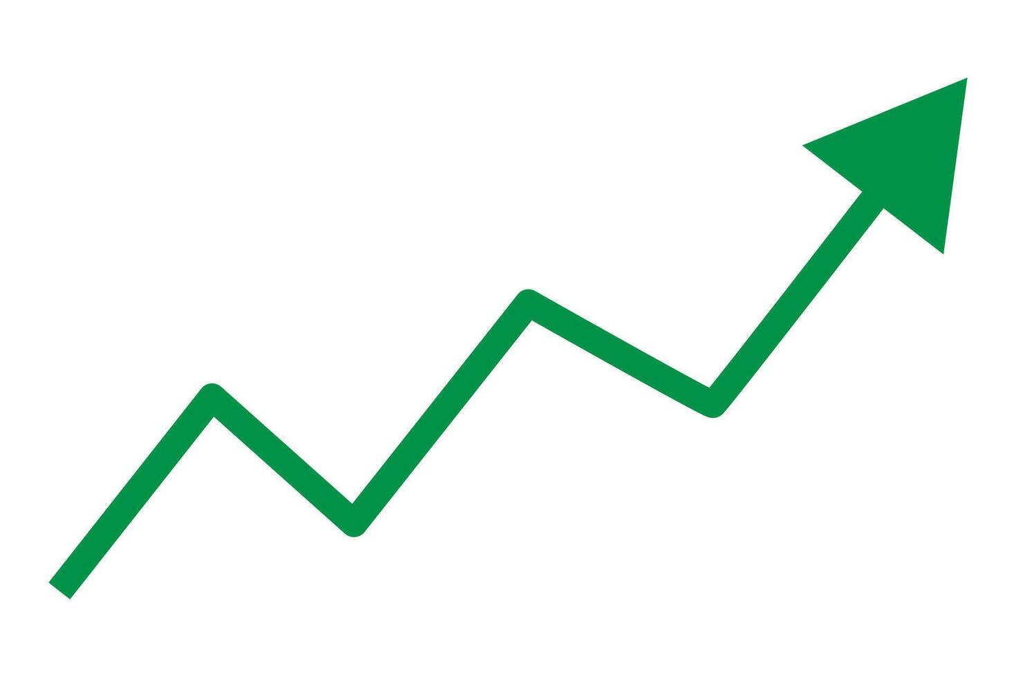 Green Indication arrows. Up arrows,Up arrow business graph sign icon. Up green arrow business graph sign icon. Graph going Up sign with green arrow. vector