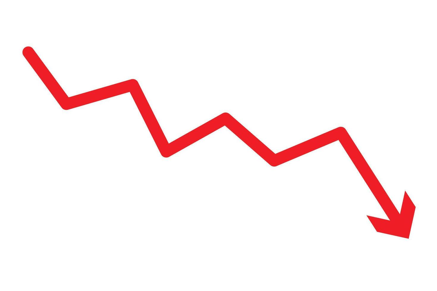 Drop arrow business market crisis background design template. Economy financial crash concept. Stock, forex, crypto, bond investment statistic. vector