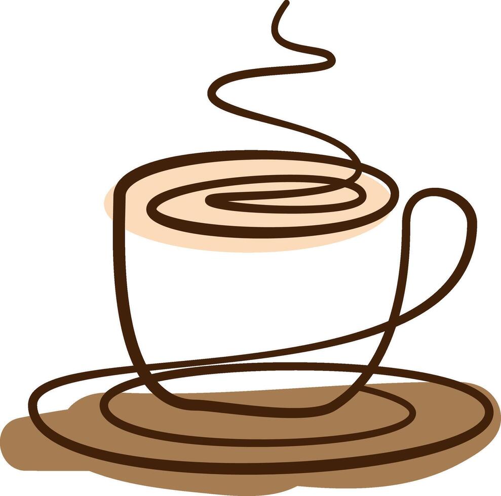 Coffee Cup Icon In One Line Illustration. vector