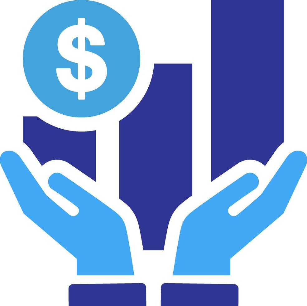 Hand Holding Business graph with money sign Icon vector