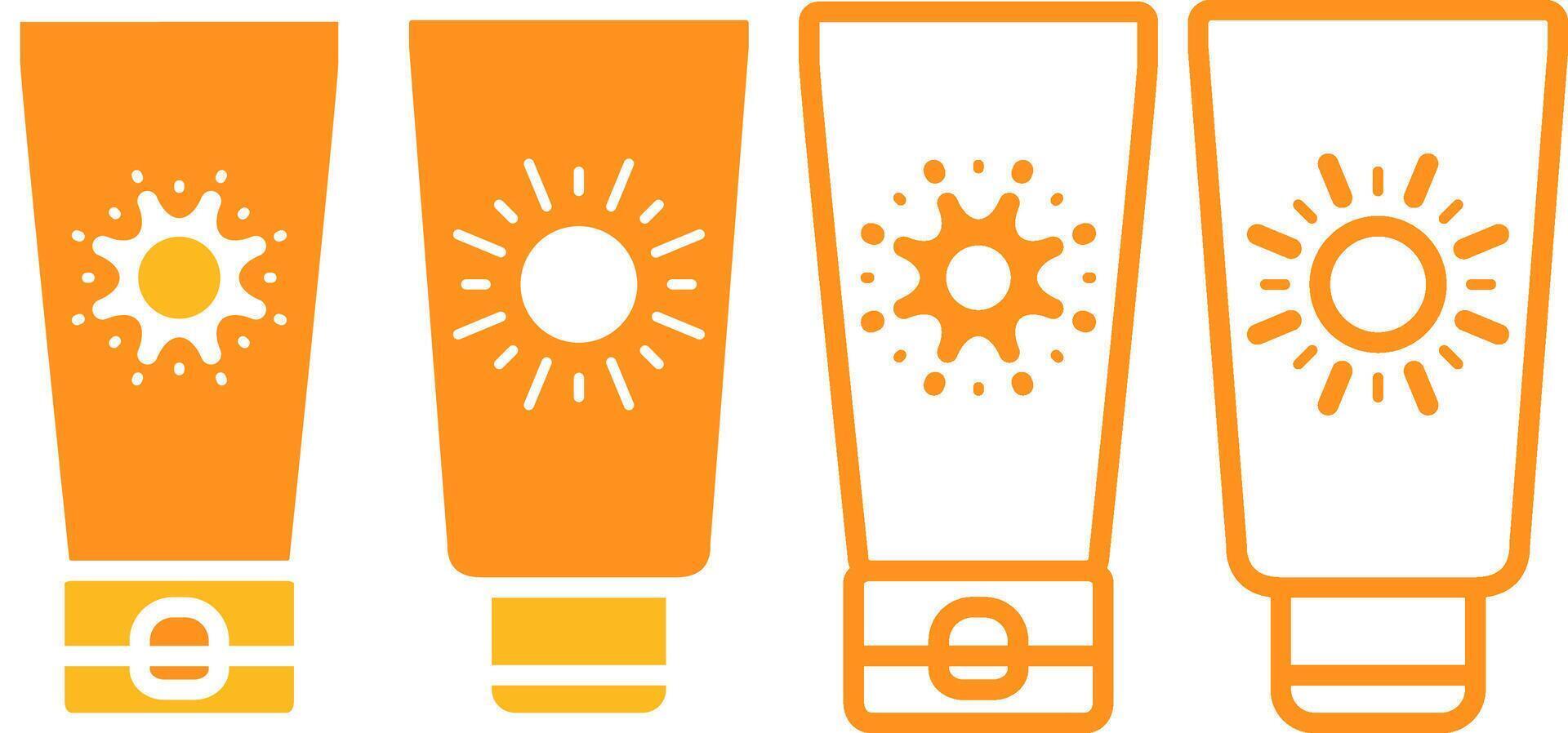 Sun screen Sun block Tube Icon Illustration. vector