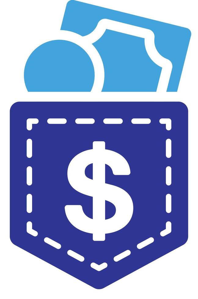 Money in Pocket Icon. vector