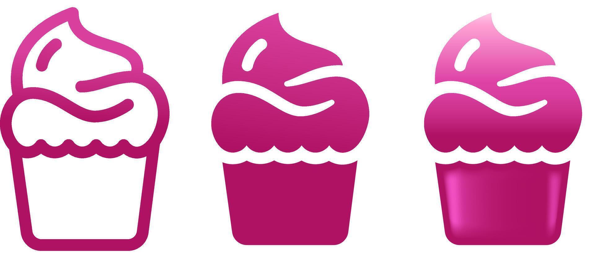 Cupcake bakery food icon vector