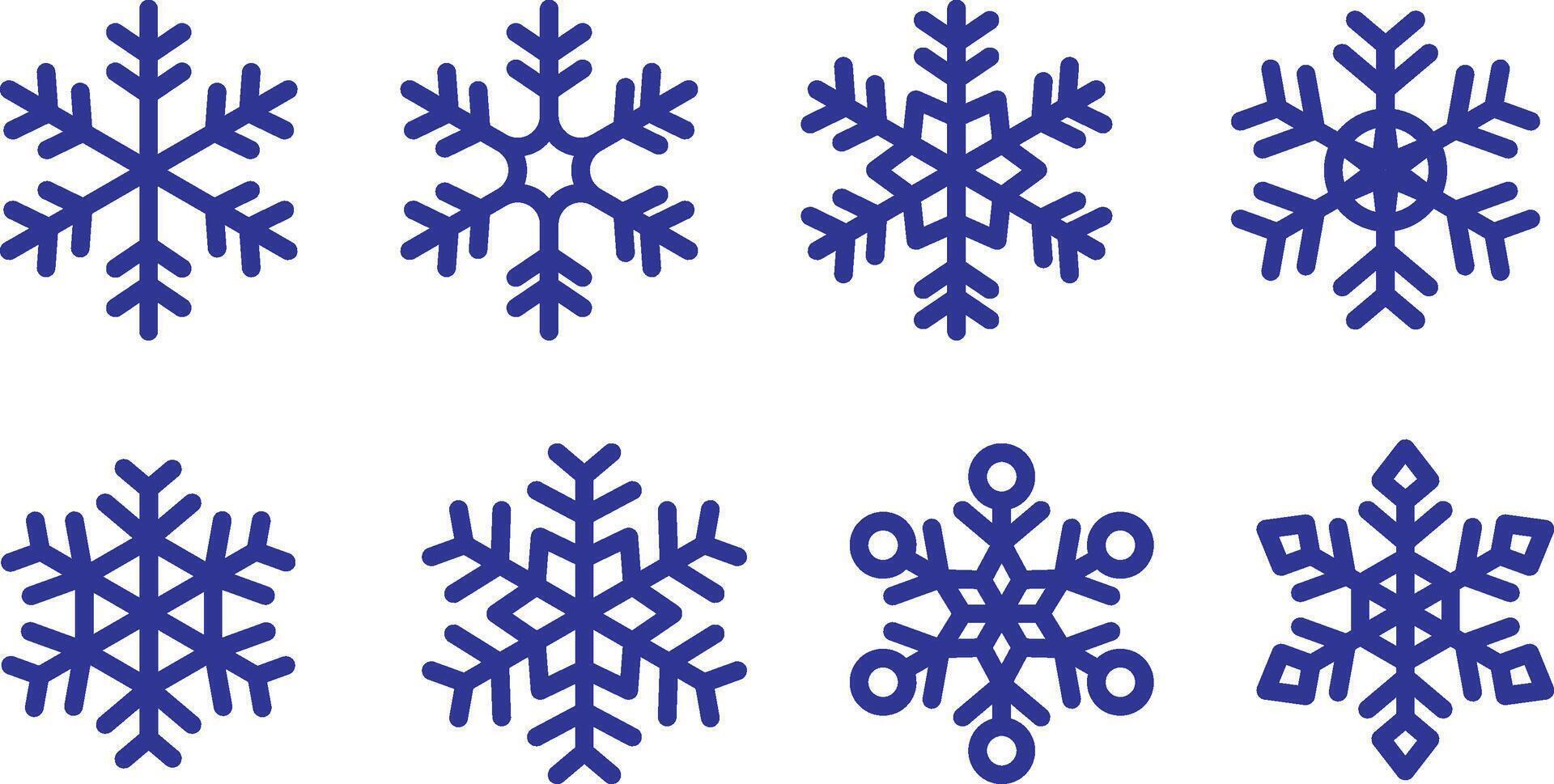 Snowflake Icon Set Various Form vector