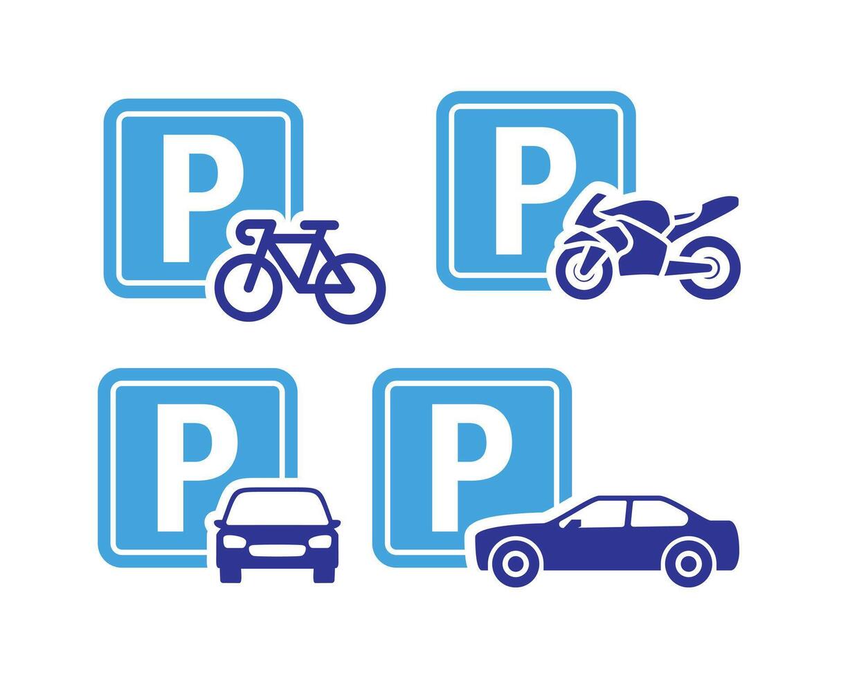 Parking Sign For Vehicles Icon Sign. vector
