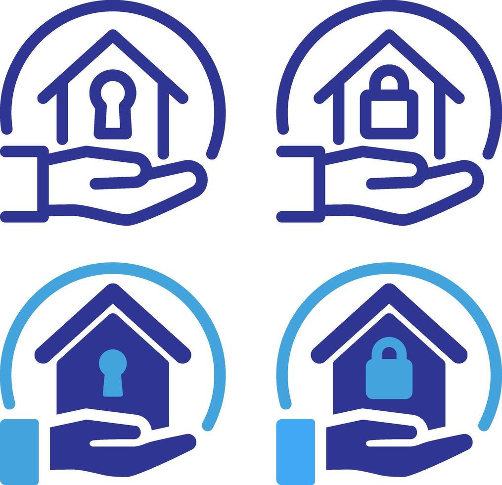 Security House and Safe Home Icon. vector