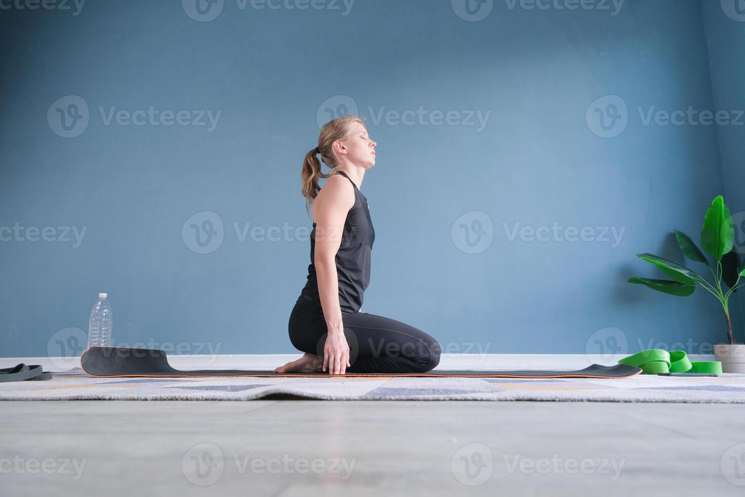 athletic woman doing exercises photo