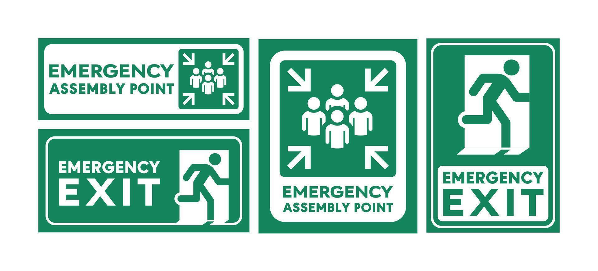 Emergency assembly point sign vector
