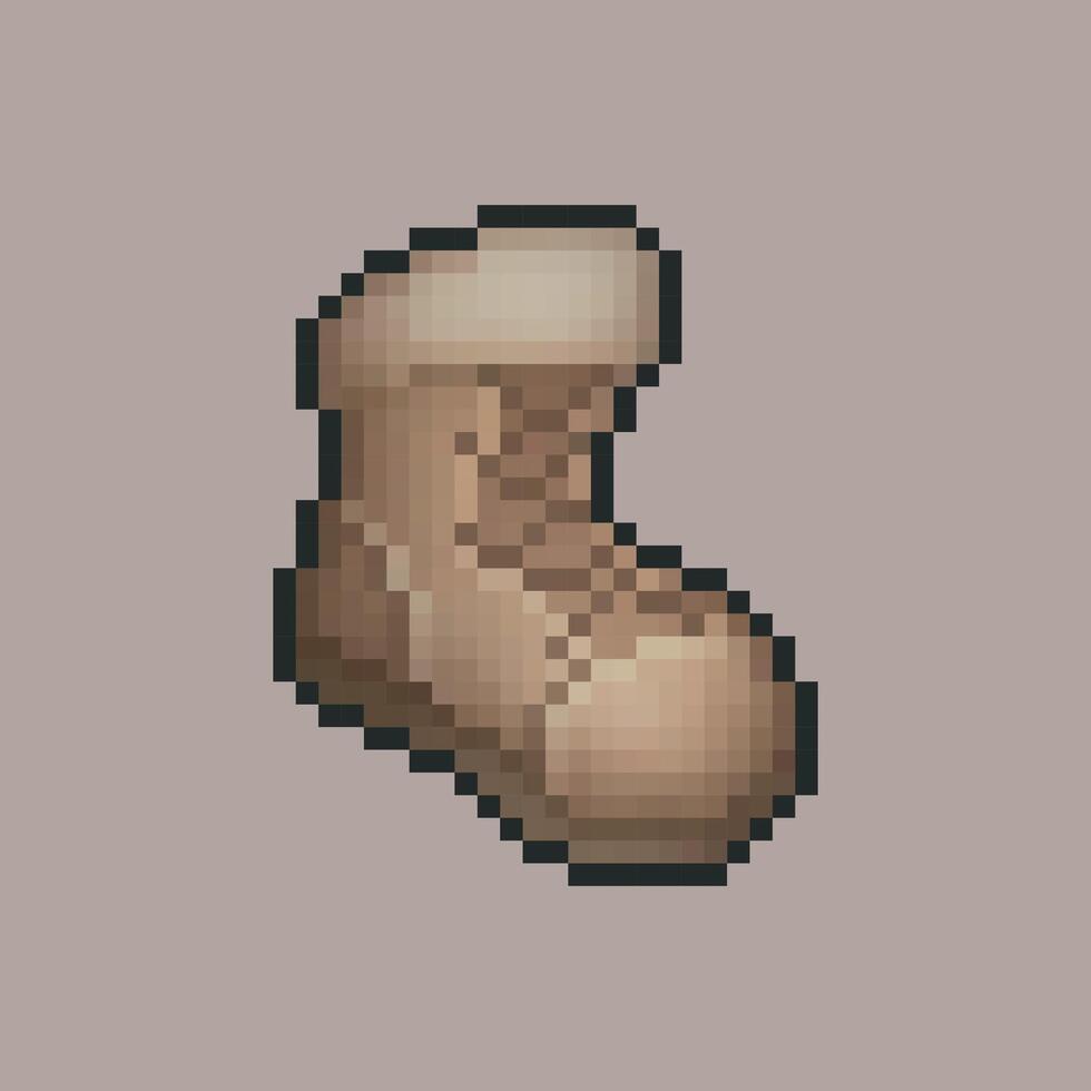 Leather boot in pixel art design with isolated background vector